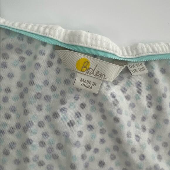 Boden Margot Jersey Knit Dress polka dot blue white sz 10 - Picture 4 of 7